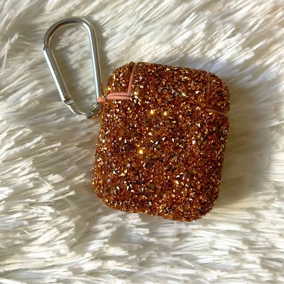 Sparkly Rose Gold (1st Gen) AirPods Case - Picture 3 of 5